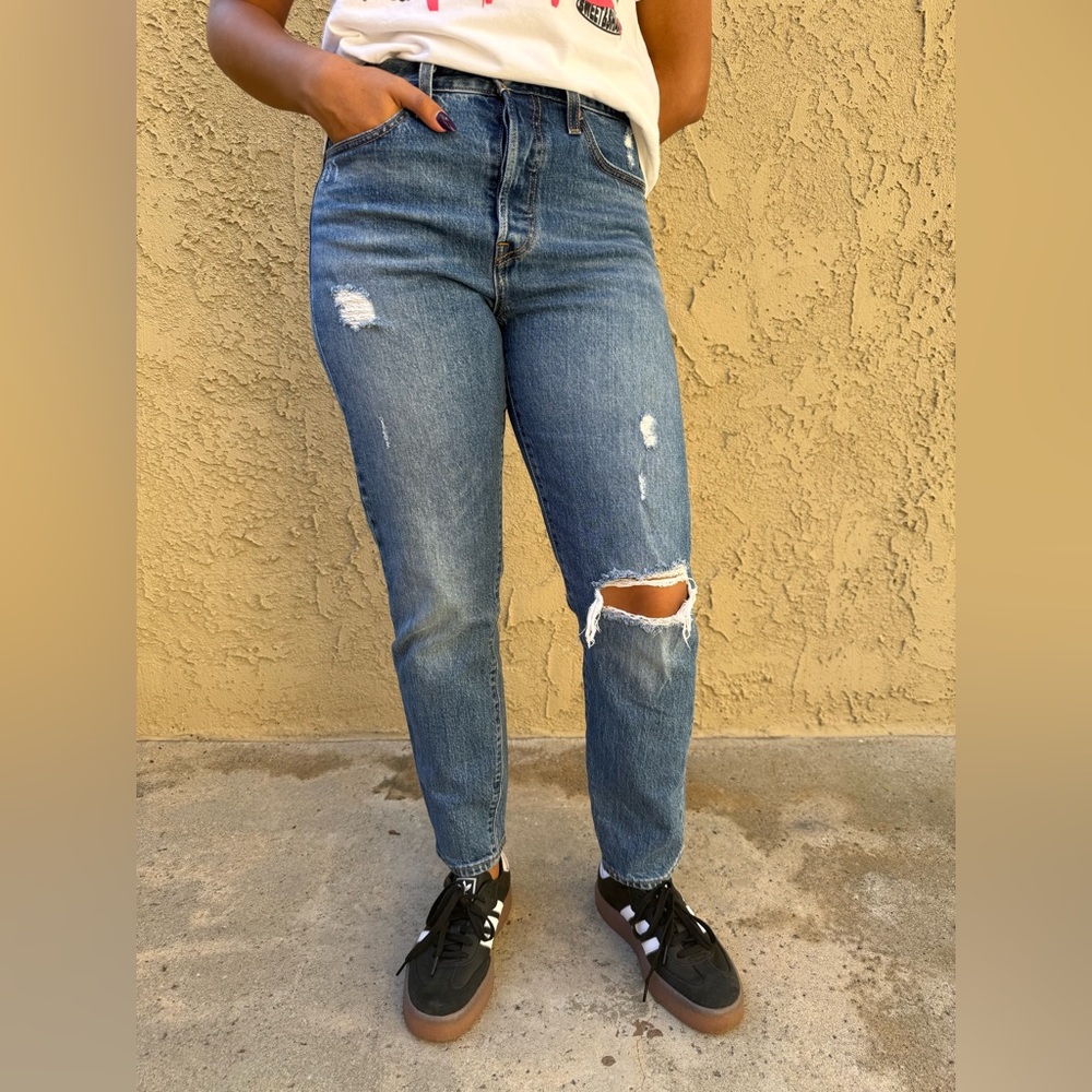 Levi's Blue Distressed Skinny Jeans